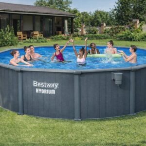 Bestway Hydrium 18′ x 52″ Round Steel Wall Above Ground Pool Set