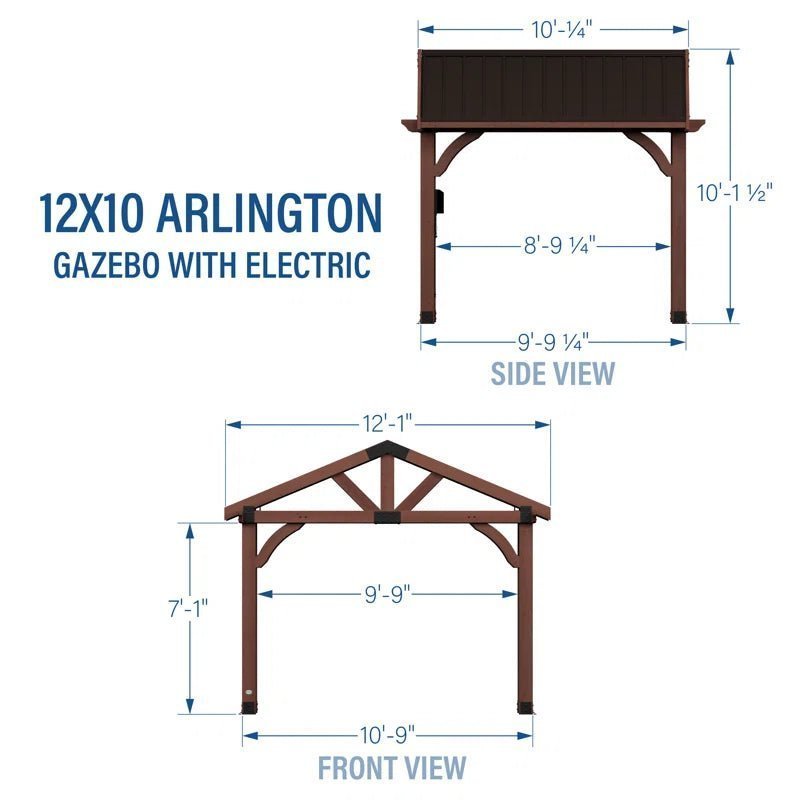 Arlington 12×10 Solid Wood Patio Gazebo - Image 2