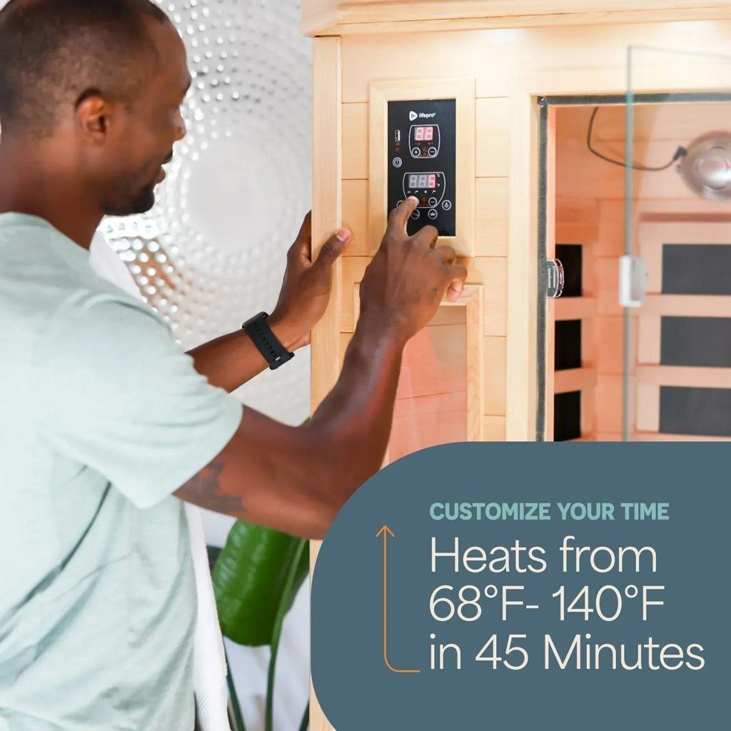 LifePro 1 Person Far Infrared Home Sauna brown - Image 4