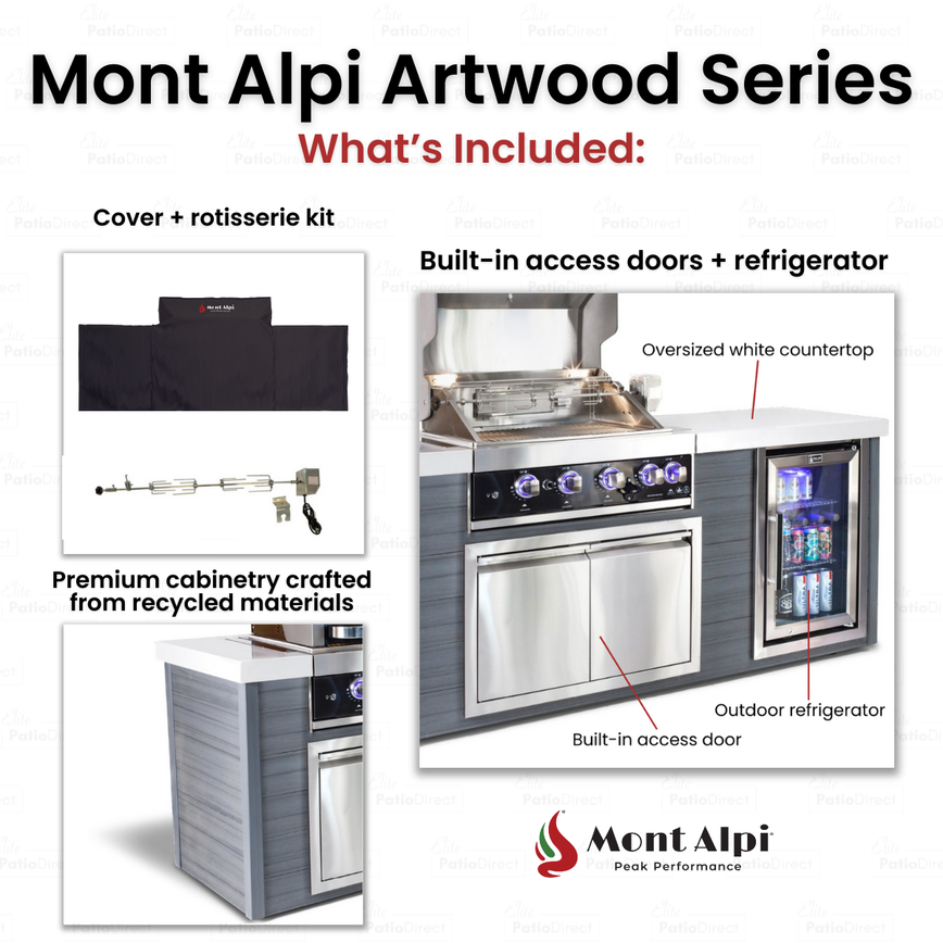 Mont Alpi 6-Burner Stainless Steel Artwood Island - Image 4