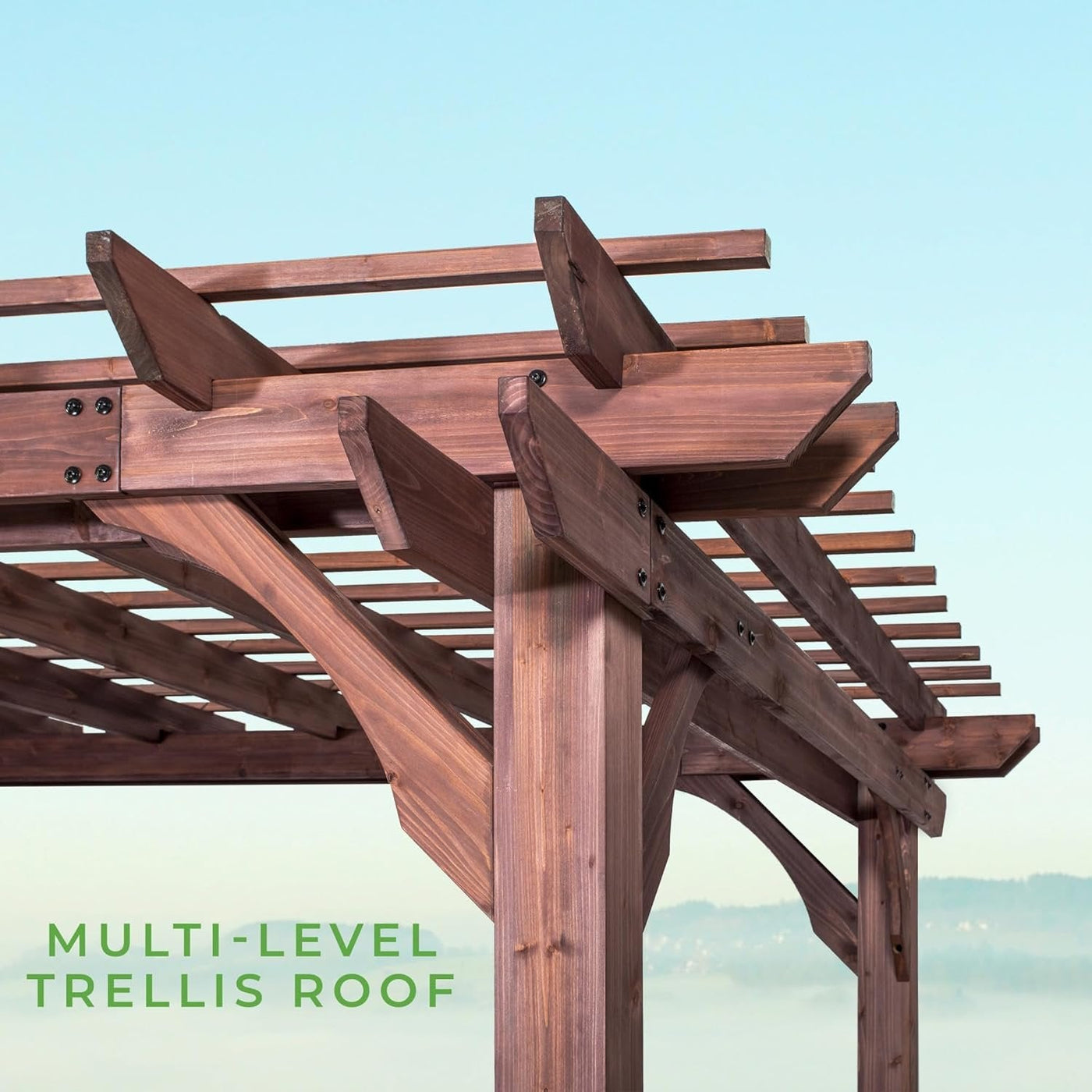 Backyard Discovery 14 Ft x 10 Ft Somerville Cedar Pergola with Power - Image 6