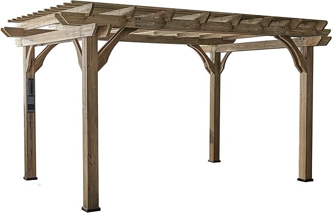 Backyard Discovery 14 Ft x 10 Ft Somerville Cedar Pergola with Power - Image 8