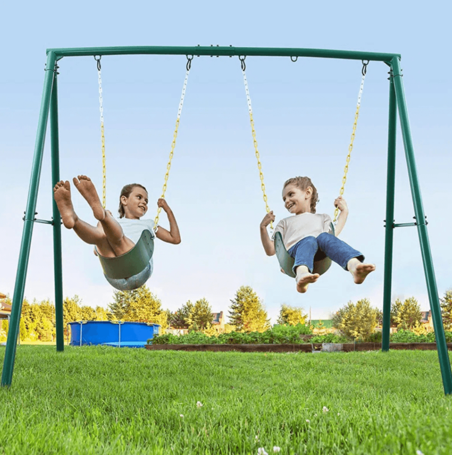 Designasofa 440 lbs Heavy-Duty Metal Swing Frame A-Frame Stand with 5 Hooks - Image 2