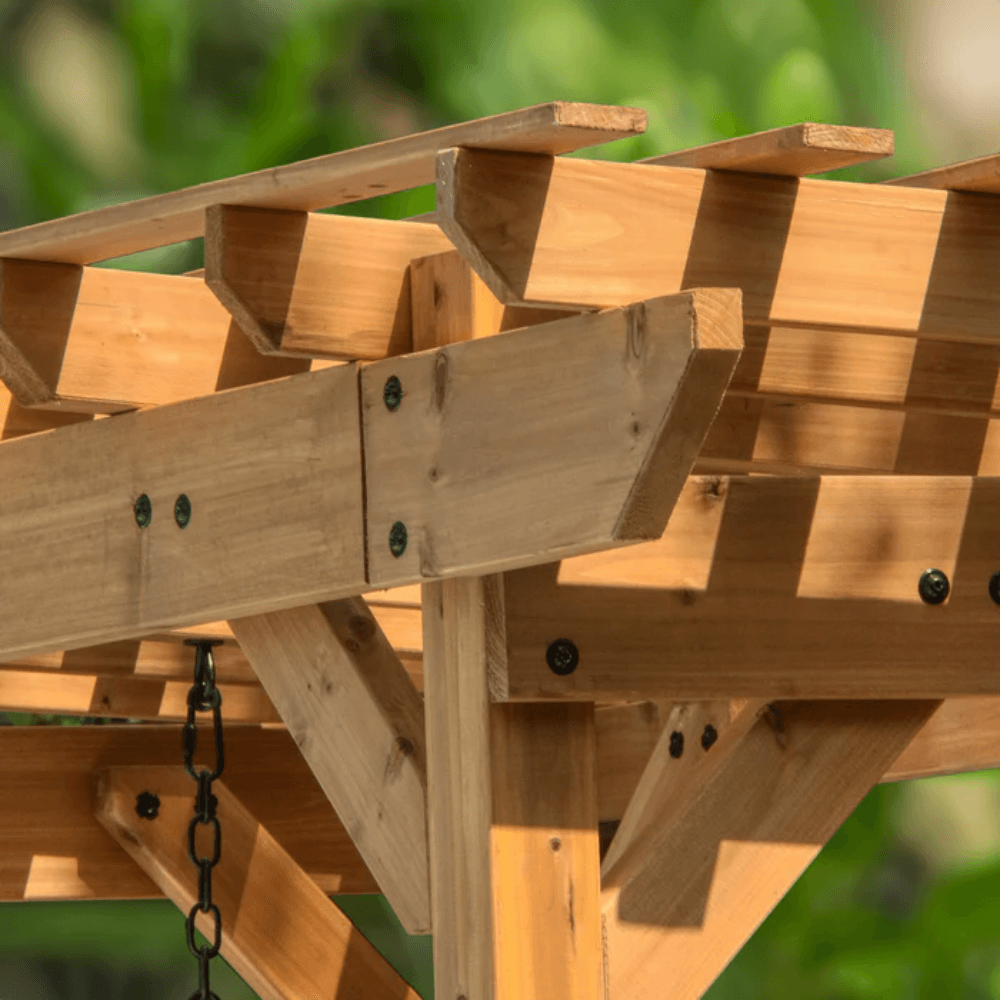 Backyard Discovery Callahan Cedar Wood Outdoor 2-Person Pergola Swing Bench - Image 6